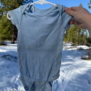 Natural Indigo Dyed Blue Short Sleeve Baby Onesie